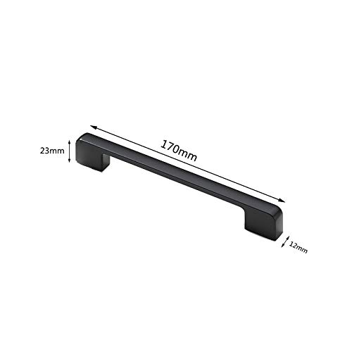Zinc Alloy Matt Black Handle Cabinet Door Handles and Pulls Cupboard Wardrobe Kitchen Drawer Knobs(Hole Centers 160mm) - Image 2