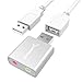 Price comparison product image SABRENT USB Audio Adapter, External Sound Card, 3.5mm to USB Headphone Adapter, Stereo Sound with TRRS, Extension included (AU-EMAC)