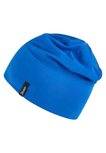 Sterntaler OCS Beanie Uni – Lässige Slouch Beanie Mütze aus Singlejersey (Bio) – Unisex Kopfbedeckung – variabel tragbar – Baby und Kinder Übergangsmütze – Kobaltblau, Größe 55