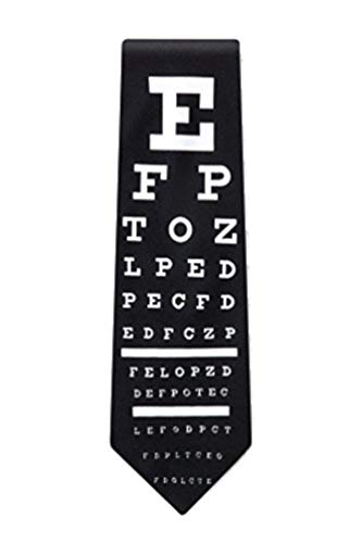 Wild Ties Eye Chart Black Microfiber Tie
