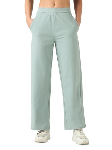 Image of TECHNOSPORT Women's Straight Fit Solid Track Pant for Casual Wear, Active Lifestyle