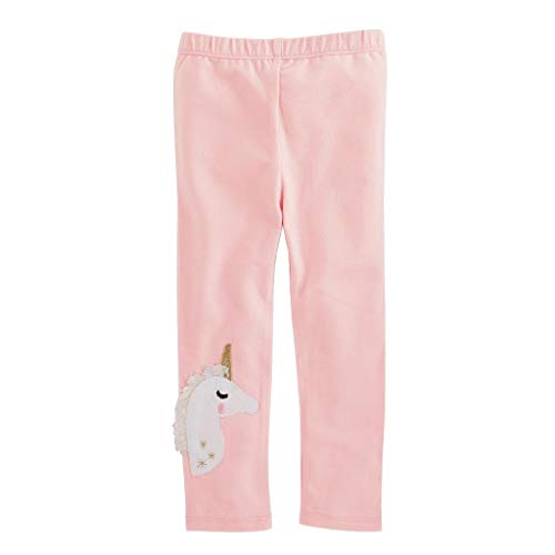 Mud Pie Kids Girls Dream in Glitter Unicorn Applique Pink Legging Pants Pink Small (12-18 Months)