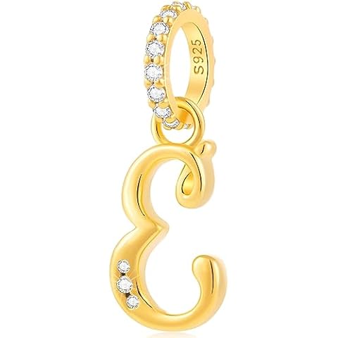 Alphabet E Pendant Charm in Gold Cover
