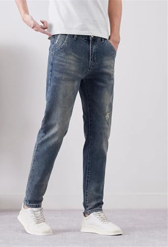 Men's Denim Pants Vintage Slim Stretch Comfortable Personality Streetwear Denim Pants4
