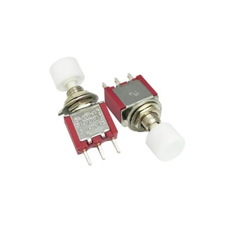 Bouton poussoir 6mm DS-612 blanc interrupteur momentané anti-blocage 3 broches ON-(ON)
