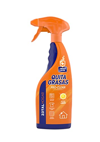 ZOTAL HOGAR Quitagrasas Potente con Aroma Limón – Pistola 750ml - Elimina Grasa Difícil, Protege Superficies y Tejidos, Acción Higienizante Multisuperficie