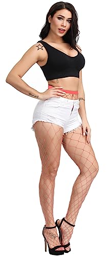 Image of CozyWow Fishnet Tights for Women, High Waist Footed Fishnet Stockings Soft and Stretchy, Womens Patterned Tights 10+ Colors