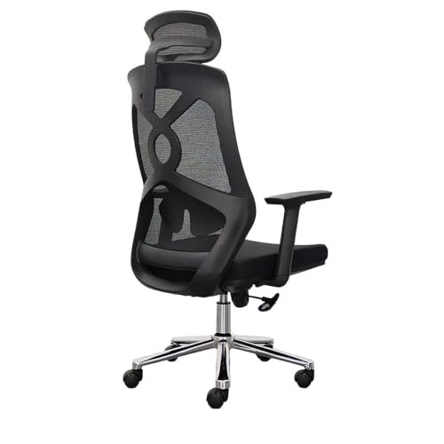 Image of Executive Chairs Ergonomic Mesh Office Chair, Revolving Chair with Cushion Seat, Adjustable Height - Black