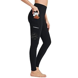 BAYGE Sportlegging voor dames, winter, hoge taille, fleece gevoerd, waterdicht, ondoorzichtig, buikcontrole, slimfit, yogabroek, sportbroek, sweatbroek, fitnessbroek met zakken