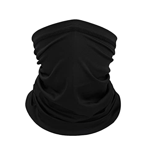 WLLHYF Bandana Neck Gaiters, Warmer Balaclava Unisex Headband Snood UV Resistance Face Shield Cover Multifunctional Headwear Covering for Yoga Running Hiking Cycling Elastic Tube Scarf, Black