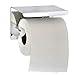 Alpine Industries Single Toilet Paper Holder with Shelf Storage Rack - Decorative Wall Mounted Chrome Tissue Roll Dispenser for Home Kitchen & Bathroom