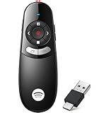 Presentation Clicker Compatible with Bluetooth & RF 2.4GHz Dual Modes Long Range Wireless Presenter Clicker Remote Powerpoint Clicker Slide Clicker for Office Classroom Teacher Powered by AAA
