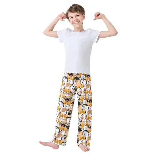 Dogs Terrier Pug Corgi Boys Pants for Kids Jogger Pants with Pockets S-XL2