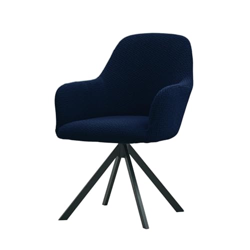 Image of HOKIPO Premium Jacquard Stretchable Swivel Chair Cover High Armrest Slipcover, Navy Blue (NEW-AR-5356-NBL)