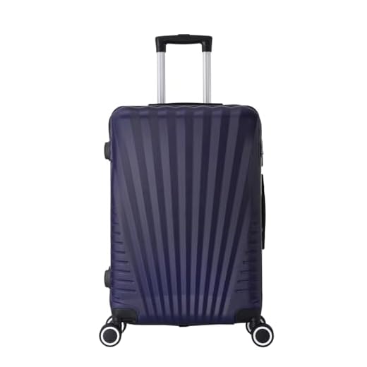 Valise Grande Taille 75cm – Bagage Soute XL 94L ABS Léger et Résistant – 4 Roues Doubles 360° Silencieuses – Cadenas 3 Chiffres – Bleu Marine – TROLLEY ADC – Collection Elegance
