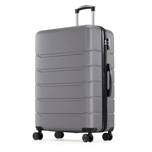 Image of Sweetcrispy Carry on Luggage, Hard Shell ABS Suitcase with Double Spinner Wheels, Lightweight Expandable Rolling Suit Case with TSA Lock, 24 Inch Dark Grey
