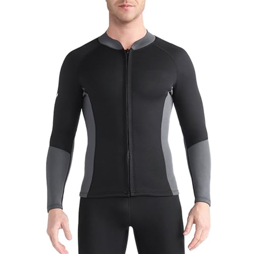 Chaqueta de traje de neopreno 1.5MM de manga larga para agua fría, buceo y deportes acuáticos (gris, talla XL) miniatura 2