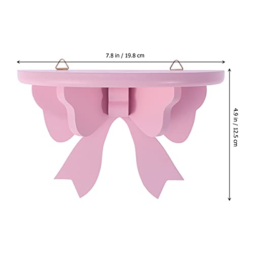 Operitacx Princess Bow Shelf Wood Floating Shelves Bowknot Shaped Wall Shelves Flower Pot Wall Rack Planter Display Holder For Bedroom Nursery Living Room Wall Decor Semi Circle Wall Shelf #TOP2