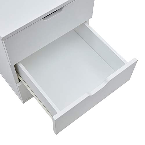 Vicllax 3 Drawer Wood Mobile File Cabinet Under Desk Storage Assemble Needed With Casters For Home Office, White #TOP5