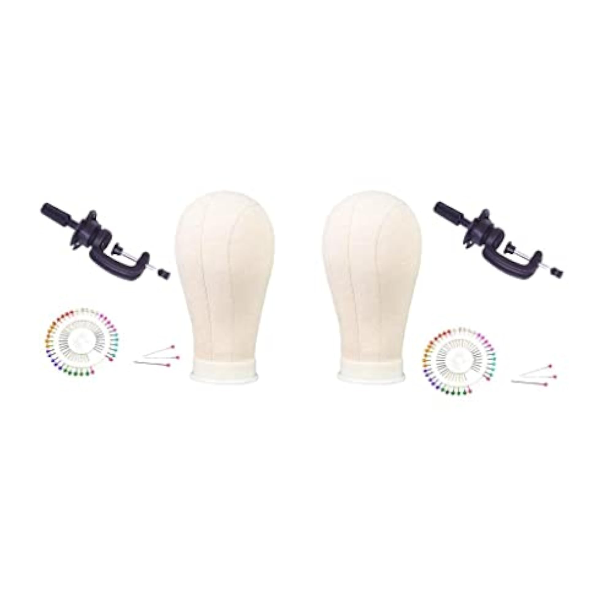 2x 21inch Canvas Wigs Head for Styling Wigs