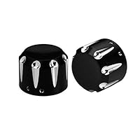 HCmotorku Motorrad Vorderachse Nut Cap passend für Harley Touring Electra Road Street Glide Softail Dyna Sportster ab 2008 schwarz