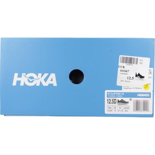 Hoka Mens Clifton 10 Carbon Black/Satellite Grey 7 Medium
