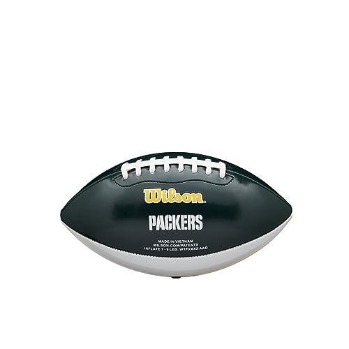 Wilson NFL City Pride Balón de fútbol Americano, Green Bay Packers, Cuero Compuesto, para Jugadores Aficionados, Verde/Amarillo WTF1523XBGB