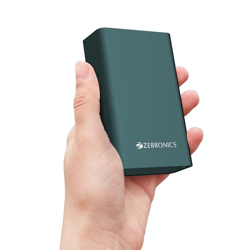 Image of ZEBRONICS EnergiTank 20MR1, Metal Power Bank, 20000 mAh, 22.5W Super Fast Charging PD 3.0 (PPS), Dual Type C & USB Port, LED Indicator, for iPhone, Android, Tablets, Airpods (Olive)