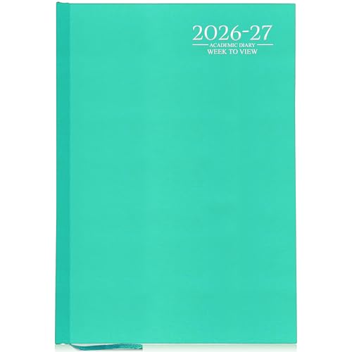 G4GADGET 2026-2027 Academic Diary A5 Week To View Teal Hardback August 2026 to July 2027 Weekly Planner Student Teacher School Organizer Timetable & Appointment Year Planner