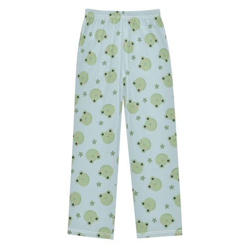 Boys' Pants Kawaii Frog Blue Pattern Long Bottoms Jogger Pants Elastic Waist Trousers with Pockets S-XL
