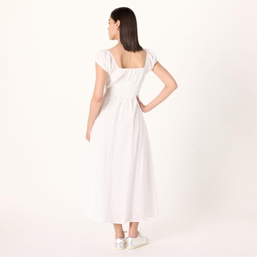 Image of The Drop Womens Melody Cap Sleeve Tie Front Cotton Dress