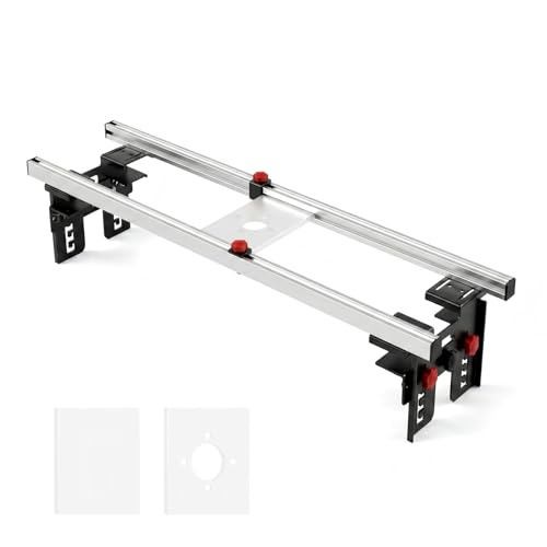 DRKSBesto 47.2in Router Sled for Flattening Slabs 3-Axis Height Adjustment System Slab Flattening Jig for Woodworking Includes Pre-drilled and Blank Router Plates