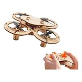 Hölzernes Drohnen-Bausatz zum Selberbauen, RC-Quadrocopter mit 4-Achs-Stabilisierung für Innen- und Außenbereich, DIY-Spielzeug für Kinder und Erwachsene, Holzmodell 24x19x5 cm