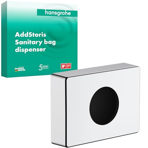 hansgrohe AddStoris - Hygienebeutelspender, Hygienebeutelbox für Wandmontage, verdeckte Befestigung, Badezimmer Zubehör, Chrom, 41773000