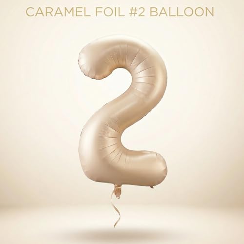 Image of Atpata Funky #2 Elegant Caramel Colour JUMBO 40 INCH Number Balloons Set | 0 to 9 Digit Shapes | Decorative Balloons for Milestones & Celebrations