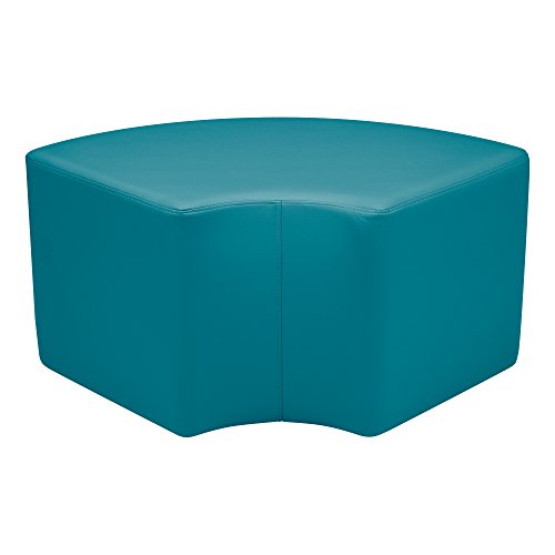 Image of Sprogs 18 inch H Structured Quarter Round Stool -Flexible Modular Collaborative Soft Seating for Office, Home, Lounge and School Classrooms with Durable Frame & Set of 2 inch Legs Add-on - Teal