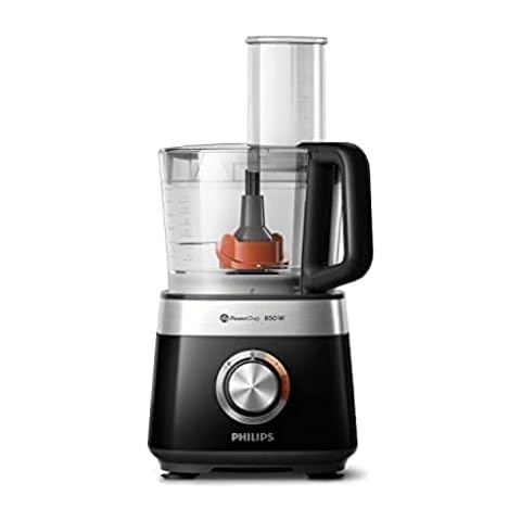 Philips Domestic Appliances HR7510/00 Küchenmaschine Viva Collection (800 W, 29 Funktionen, 2L Füllkapazität, 2-in-1 Schneidescheibe, Zitruspressenaufsatz) schwarz Cover