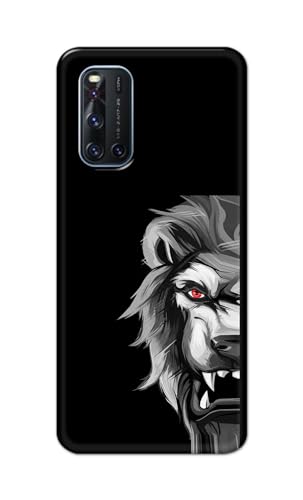 Image of PRINTFIDAA Printed Hard Back Cover Case for Vivo V19 Back Cover (Angry Lion) -112
