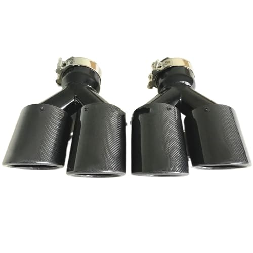 Punta de escape de fibra de carbono universal doble negra para personalizar tu coche de diario 3