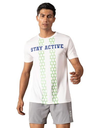 Image of FitMonkey Sports Crew Neck Stretchable Dry Fit T Shirt | Regular Fit T Shirt for Men |Sport T Shirt for Men | Quick Dry Technology with Moisture Control |Breathable & Lightweight