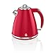 Price comparison product image Swan Retro 1.5 Litre Jug Kettle, Red, with 360 Degree Rotational Base, 3KW Fast Boil, Easy Pour, SK19020RN