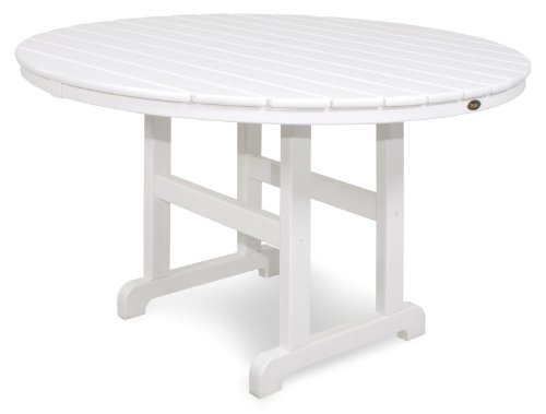 Trex Outdoor Furniture Txrt248Cw Monterey Bay Round Dining Table, 48-Inch, Classic White #TOP11