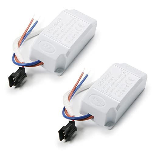 Image of Othmro LED Transformer Driver, 2Pcs 300mA 8-12W Power Supply Adapter, 85-265V DC Low Voltage Output LED Controller, LED Power Supply for LED Light Computer Project Outdoor Light