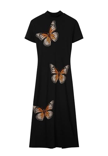 Desigual Women's Slim Midi Butterfly Dress