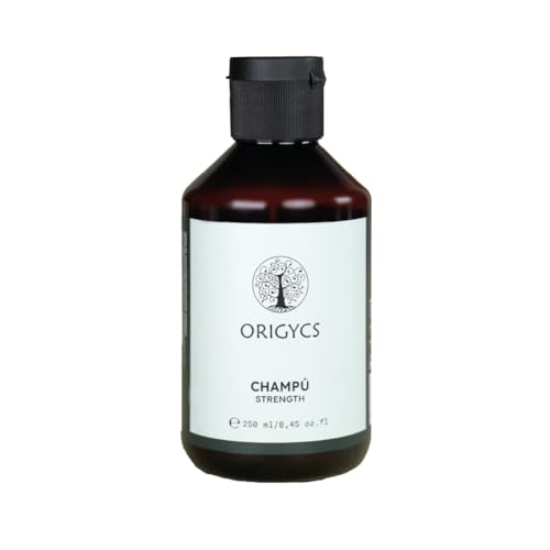 Origycs Champú Strength 250ml - Estimula el Crecimiento y Protege el Cabello | Con Uva y Capuchina | Sin Sulfatos, Vegano y 93.4% Natural