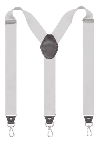 Image of Mens Suspenders with 3 Swivel Hooks Belt Loops 1.4 Inch Wide Heavy Duty Adjustable Braces