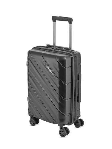 Expandable Hardside Carry-On Luggage Set, Suitcase with Eight Spinning Wheels, 20-Inch and Scratch-Resistant Surface (Black)
