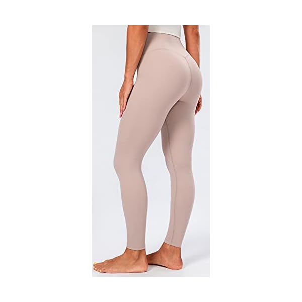 Lavento Women's All Day Soft Yoga Leggings Mid-Rise - No Front Seam Workout Active Legging for Women (Desert Sand, 6)