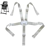 High Chair Straps Replacement,Universal 5 Point High Chair Harness Straps Adjustable Sturdy Safety Strap Belt (Grey)
