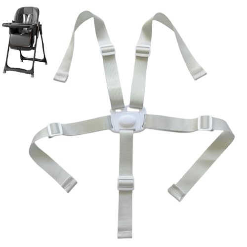 Image of High Chair Straps Replacement,Universal 5 Point High Chair Harness Straps Adjustable Sturdy Safety Strap Belt (Grey)